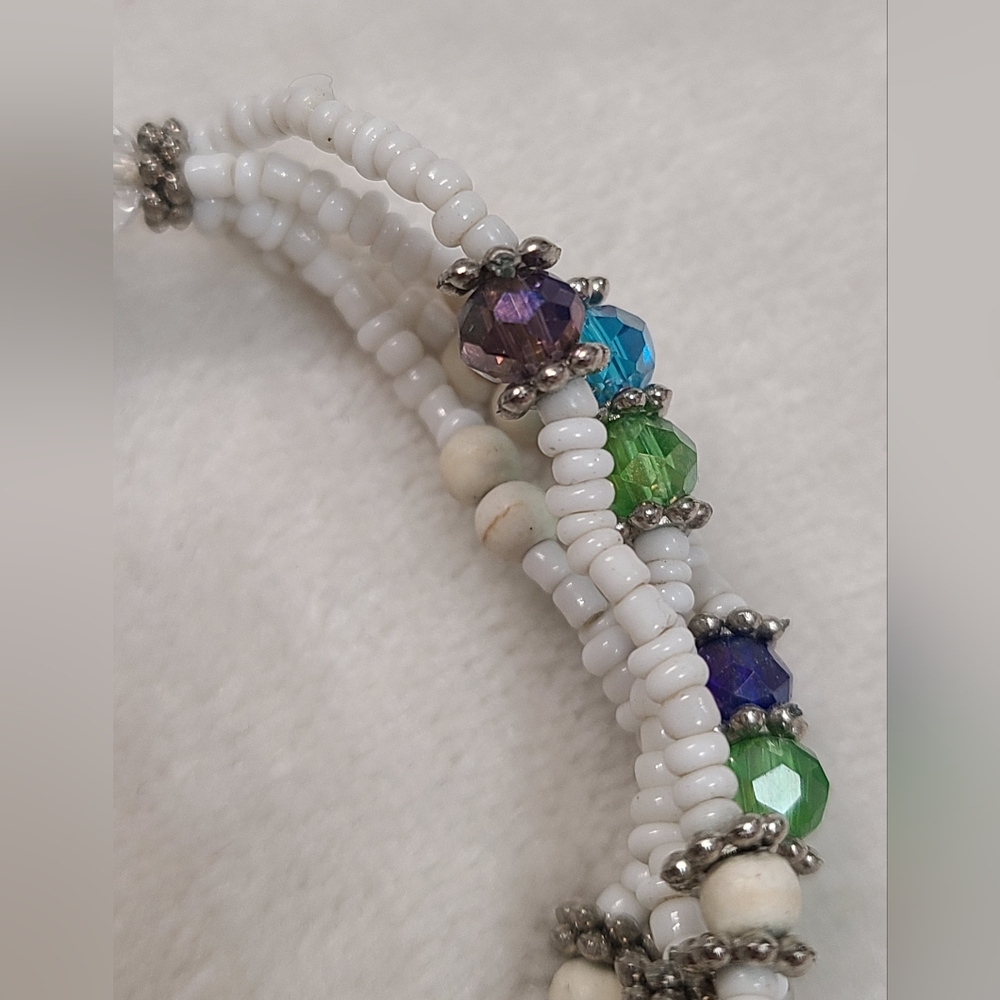 Multicolored Multi Strand Mixed Bead & Crystal Br… - image 3